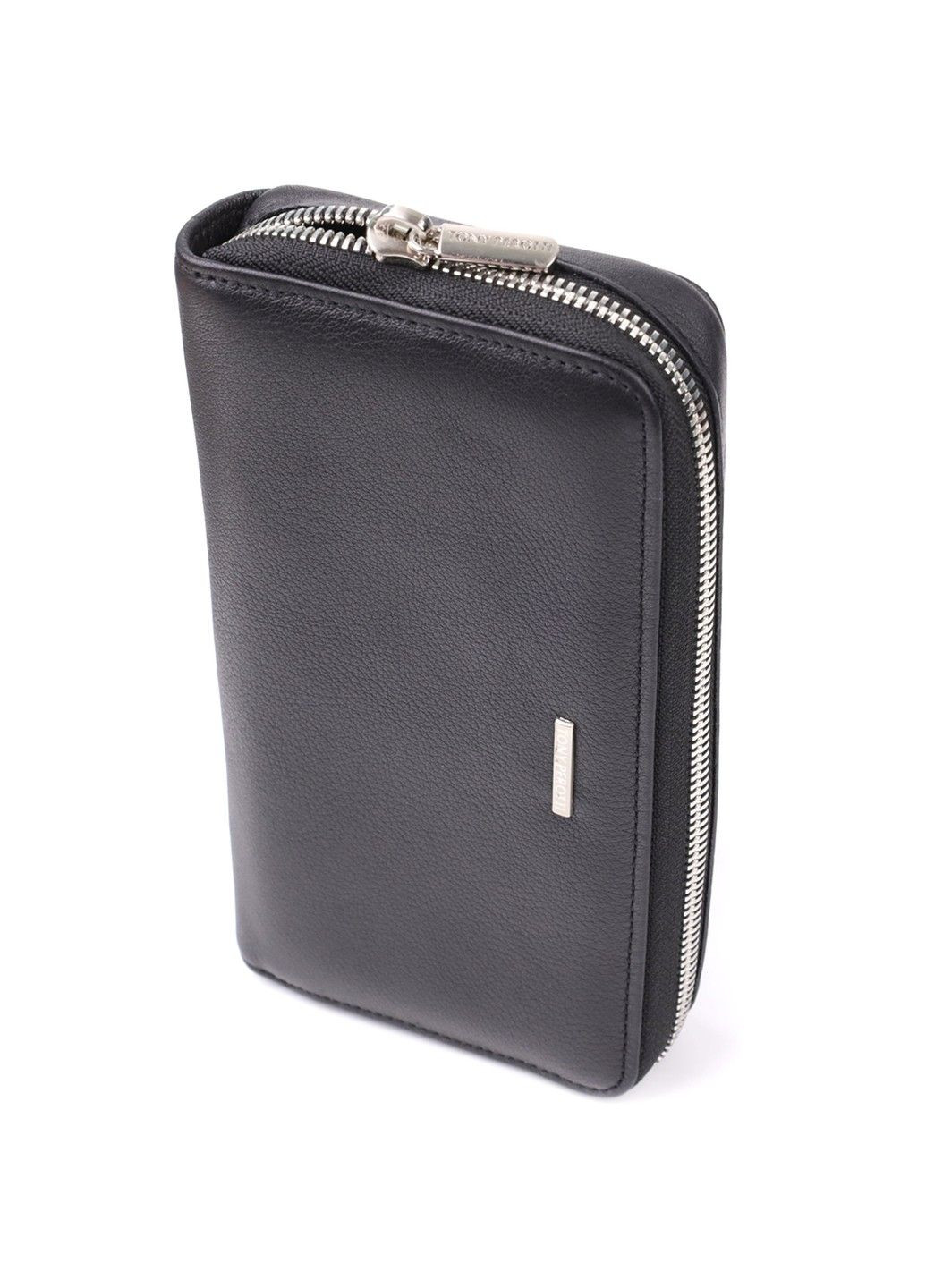 Практичний жіночий гаманець на одне відділення із зернистої натуральної шкіри 20863_1 (3622 nero) Чорний Tony Perotti (361401090)