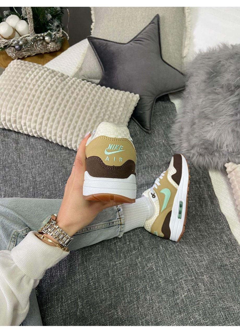 КРОССОВКИ ЖЕНСКИЕ NIKE AIR MAX 1 CREPE HEMP НАЙК АИР МАКС No Brand бежевые демисезоны (368887632)