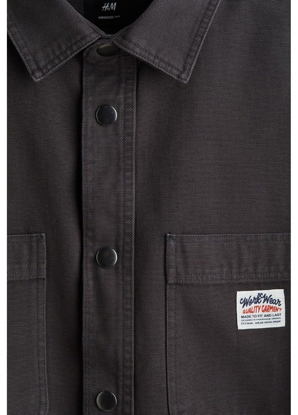 Чоловіча верхня сорочка оверсайз Н&М (58574) S Темно-сіра H&M (364358550)