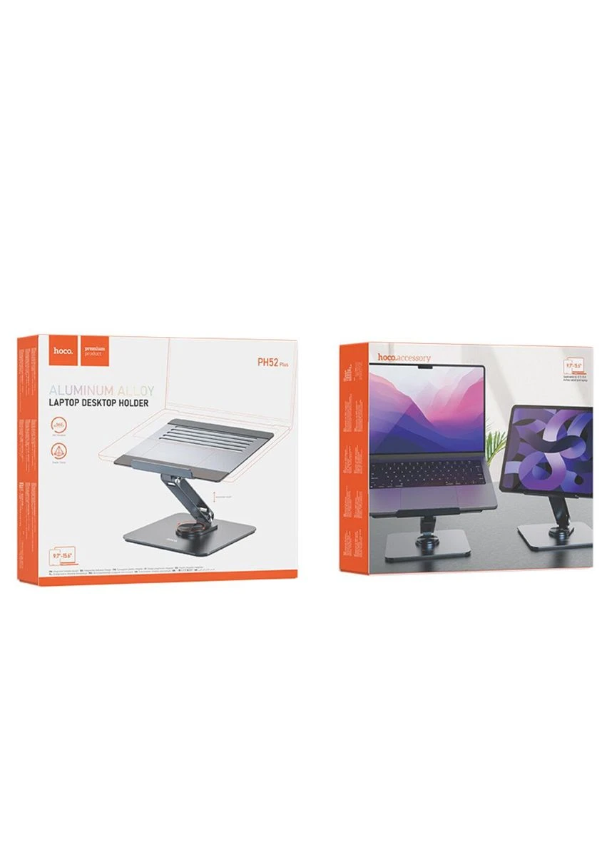 Подставка для планшета ноутбука универсальная PH52 |9.7-15.6"| Metal Gray Hoco PH52 Plus Might metal rotating laptop holder (328443204)