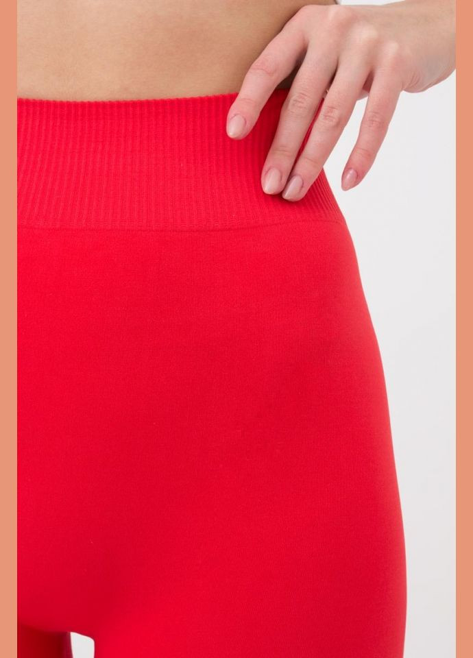 Красные демисезонные леггинсы женские бесшовные спортивные из микрофибры Giulia