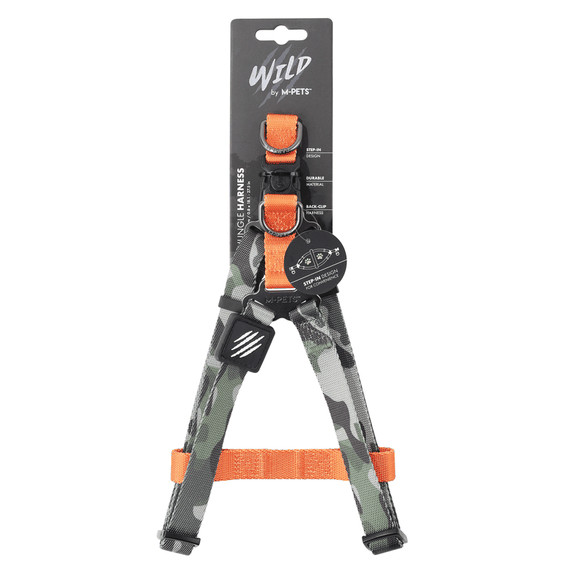 Wild Jungle Dog Harness - Шлея з принтом джунглі та фастексом для маленьких, середніх і великих порід собак - M/2x46-70 см M-Pets (336183057)