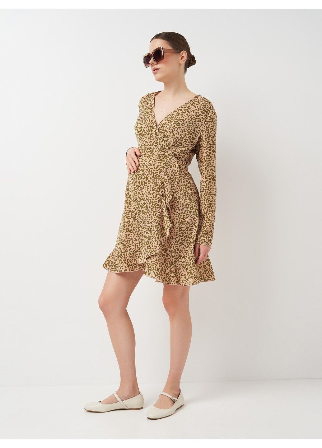 Бежева кежуал сукня без пояса Missguided з абстрактним візерунком