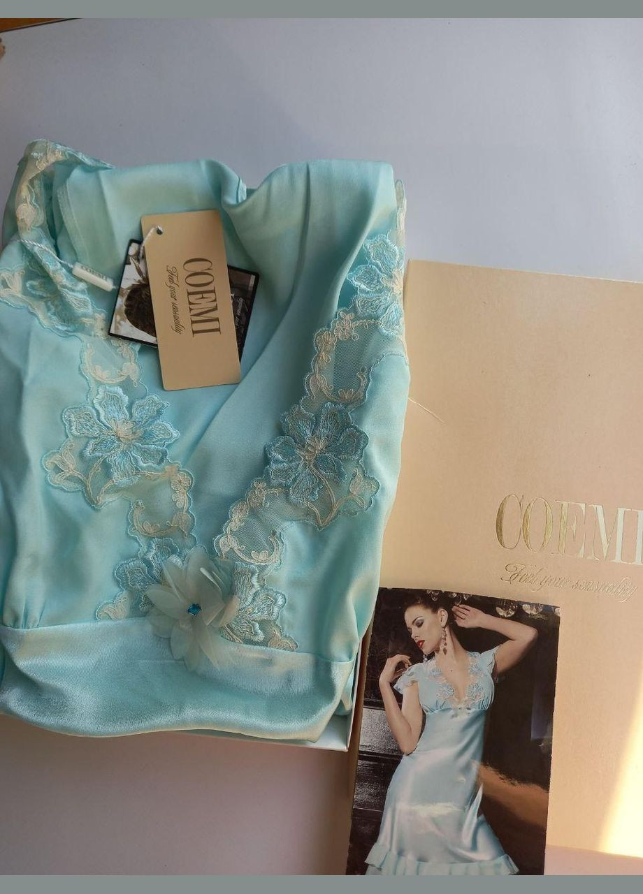 Шелковая ночная сорочка с кружевом ХЛ. / 50 коэми Coemi (368787672)