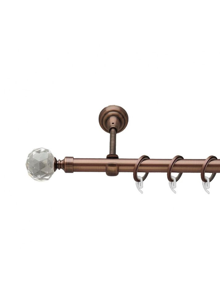 Карниз Люмиера металлический однорядный открытый гладкая труба Медь 19 мм 160 см (00-00011862) ORVIT (300283005)