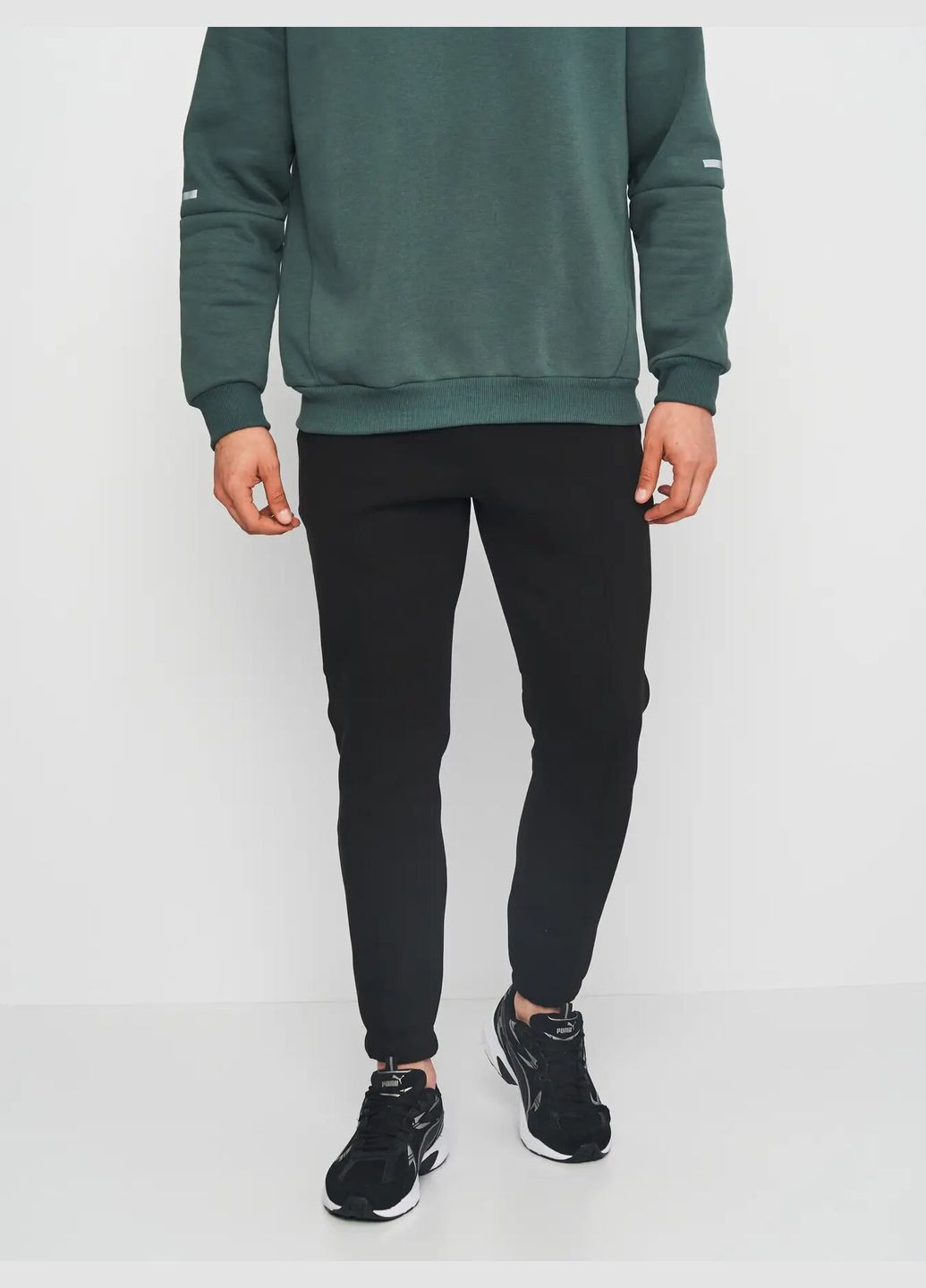 Черные кэжуал демисезонные джоггеры брюки Роза