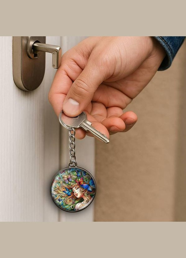 Набір підвіска (кулон) та брелок Дівчина #04 (подарунковий набір) No Brand (332633367)