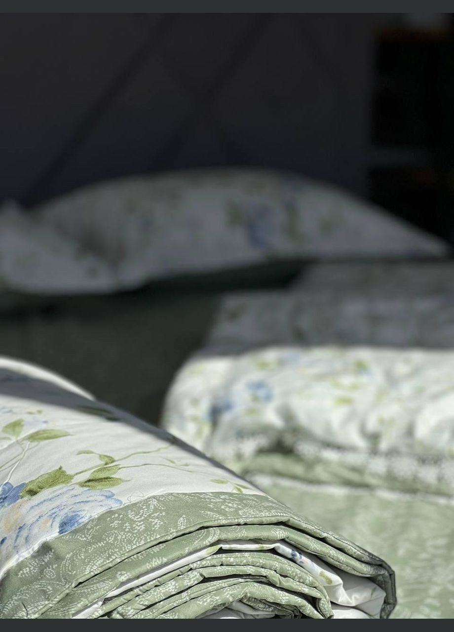 Постільна білизна мікросатин сімейний два покривала Зелений (П4К-LG-009) Laura Grand (317564290)