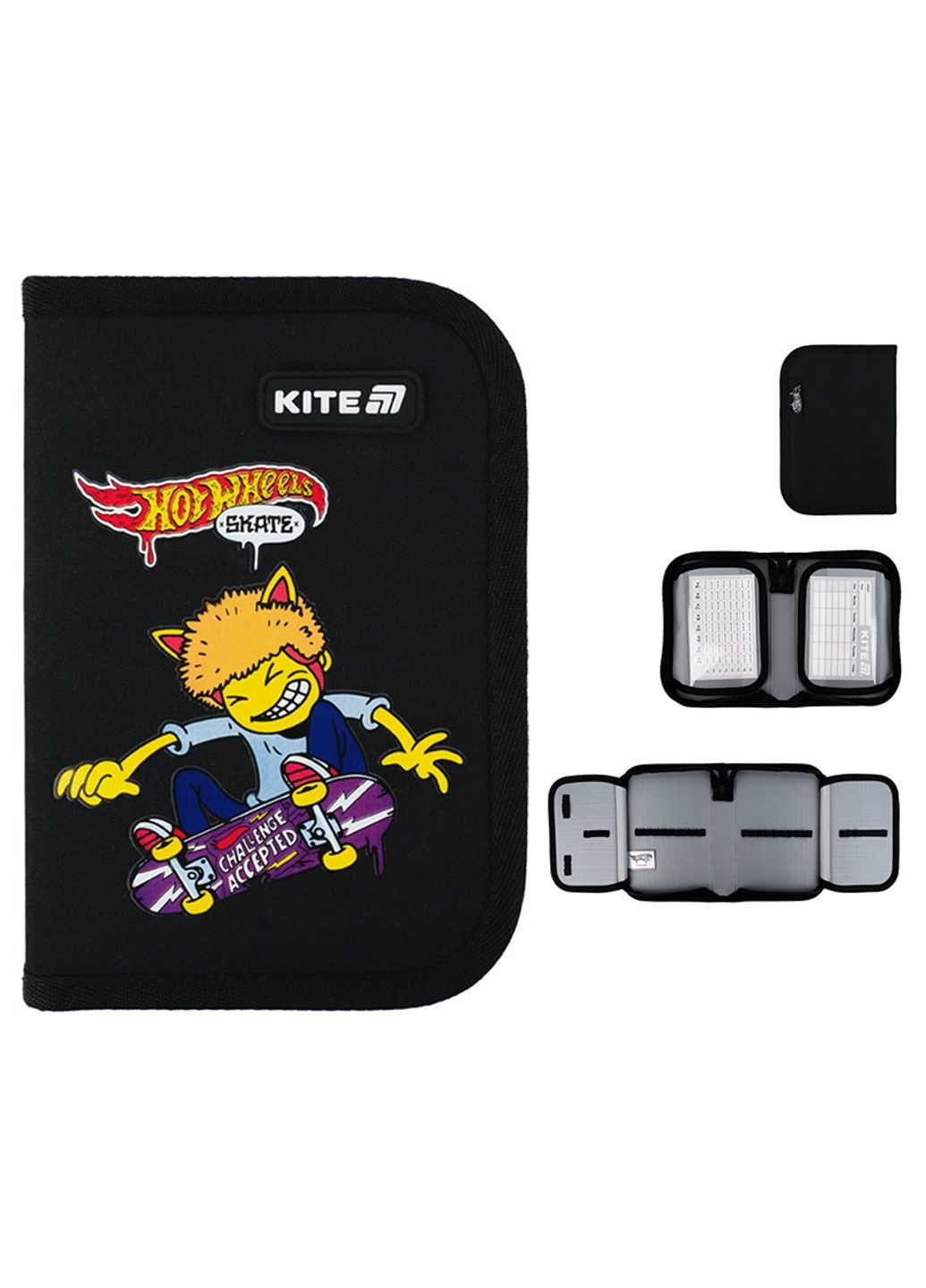 Пенал без наполнения Hot Wheels Skate HW25-622-2, 1 отделение, 2 отворота Kite (336181896)