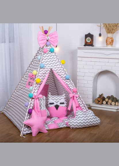 Вигвам комплект Бонбон Мечта Розовый с серым - Большой 150*150 см No Brand (313101901)