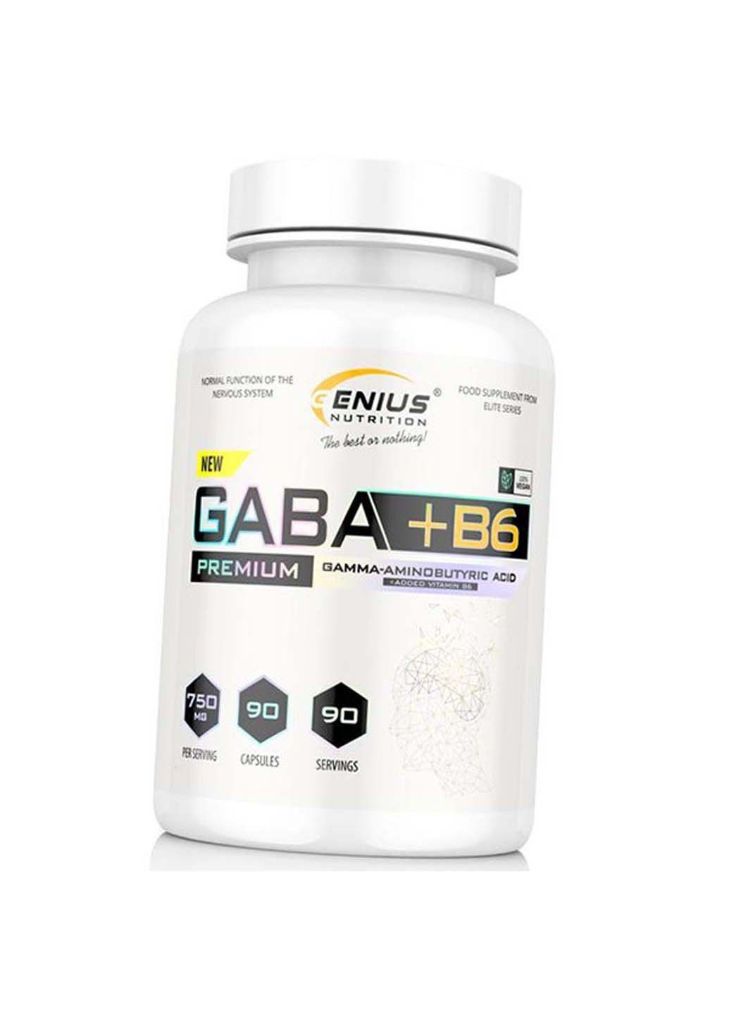 Гамма-аміномасляна кислота з Вітаміном В6 GABA + B6 90капс Genius Nutrition (292711118)