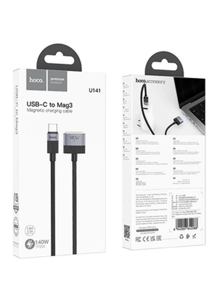 Кабель U141 Magnetic Type-C - Apple 30-pin Mag3 Black (6942007642088) Hoco (333932452)