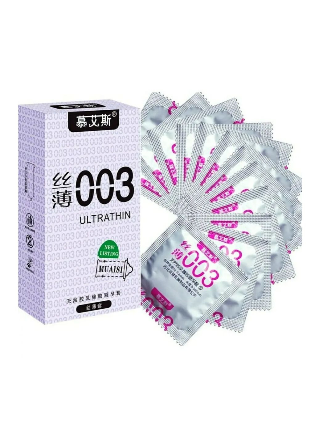 Набір ультратонких презервативів 0,03 мм, Silver, 12 шт. No Brand (293246244)