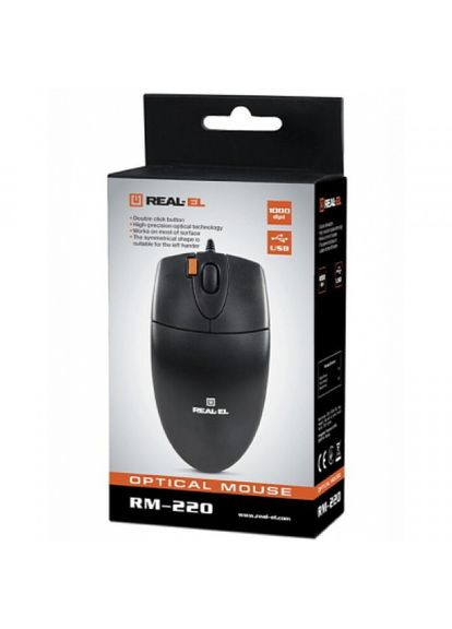 Мишка RM220 Black Real-El rm-220 black (268142106)