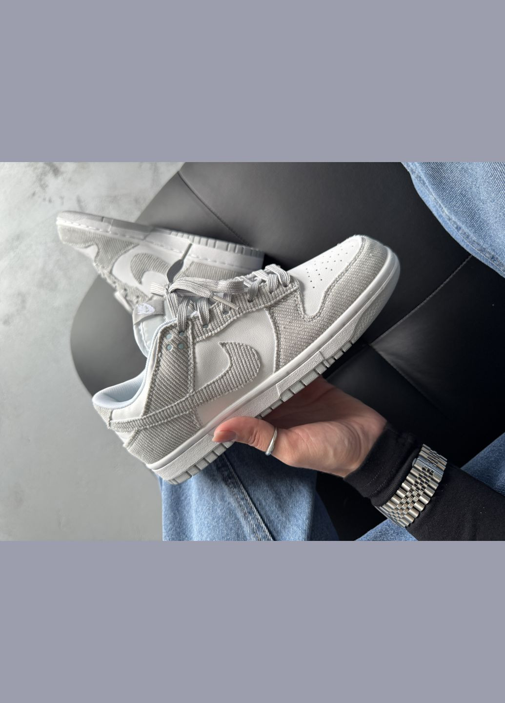 Кросівки жіночі Nike SB Dunk Low Grey White | Найк СБ Данк сірі No Brand сірі демісезони (342080208)