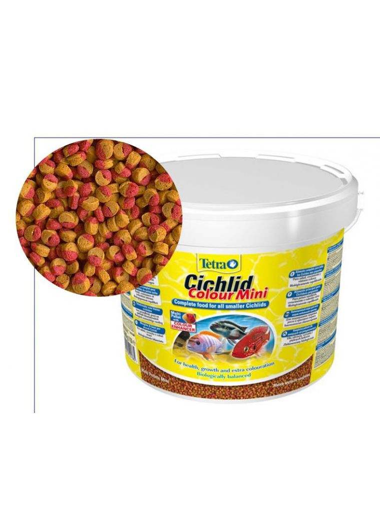 Корм Cichlid Colour MINI гранулы 10 л / 3,6 кг Tetra (292259826)