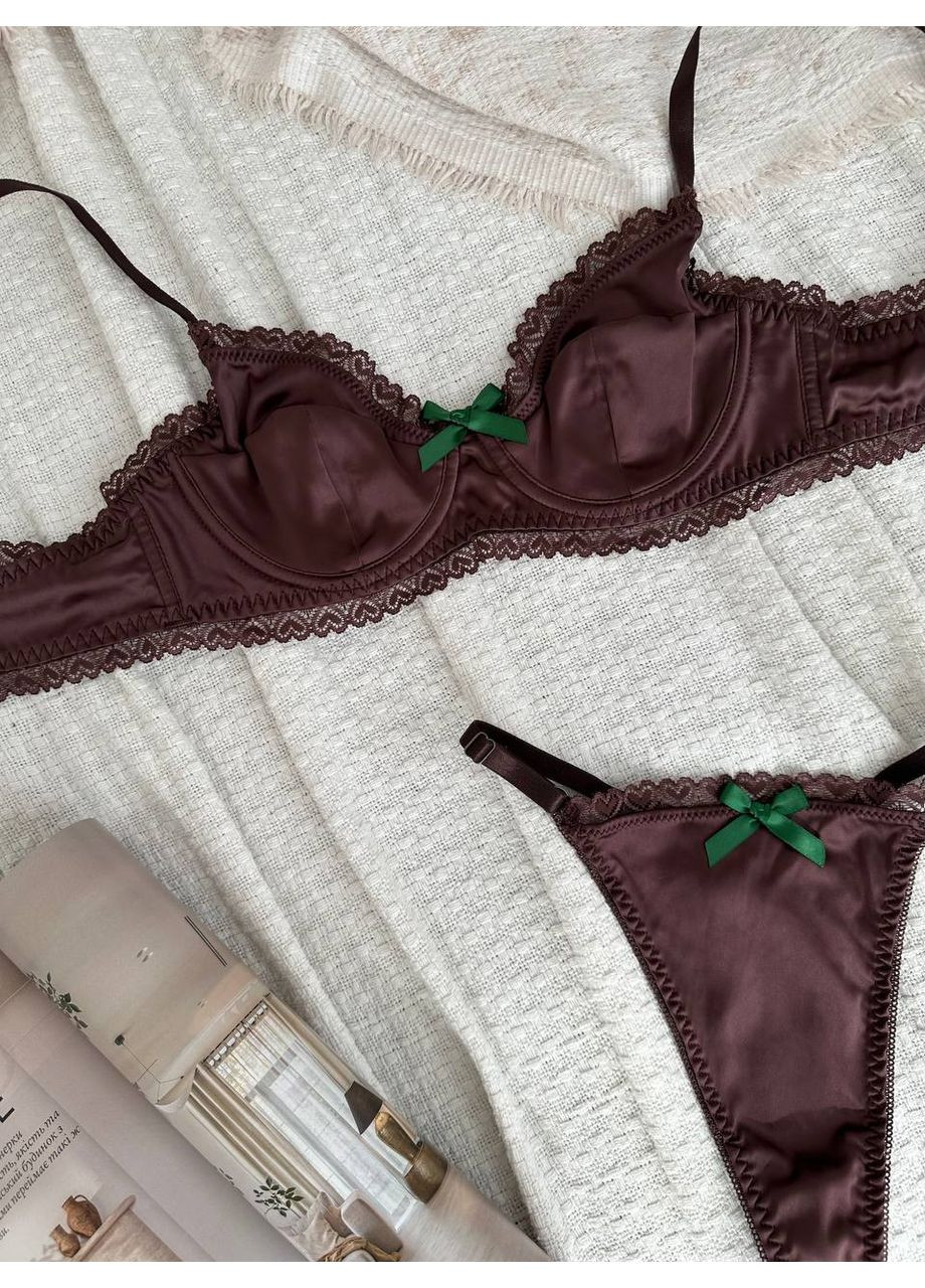 Коричневий комплект нижньої білизни Domino