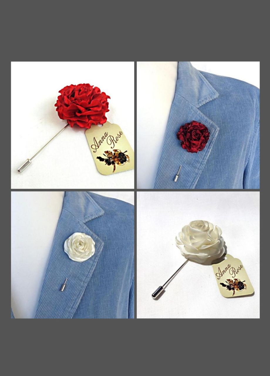 Бутоньєрка квітка ручної роботи на піджак" Рожева гвоздика" No Brand (360768288)
