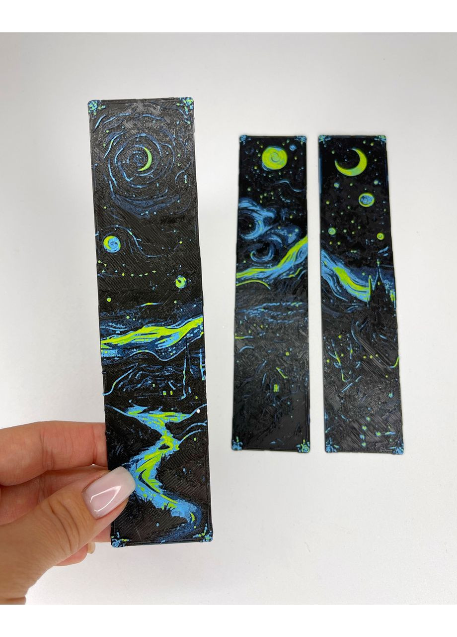 Набор пластиковых 3D закладок для книг Starry Night объемное изображение 16.5×3.5 см Finding (364237714)
