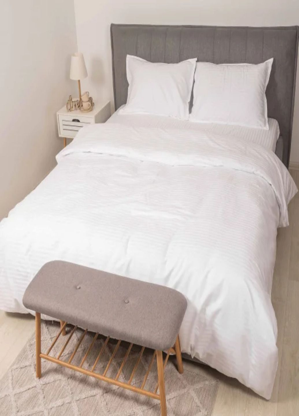 Постільна білизна Вілюта сатин страйп двоспальна. Постіль Вілюта двійка. Комплект постільної білизни Viluta Постільна білизна (346268521)