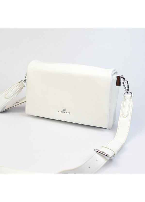 Белая женская маленькая сумка клатч кросс боди на три отделения через плечо Alex&Mia (354182794)