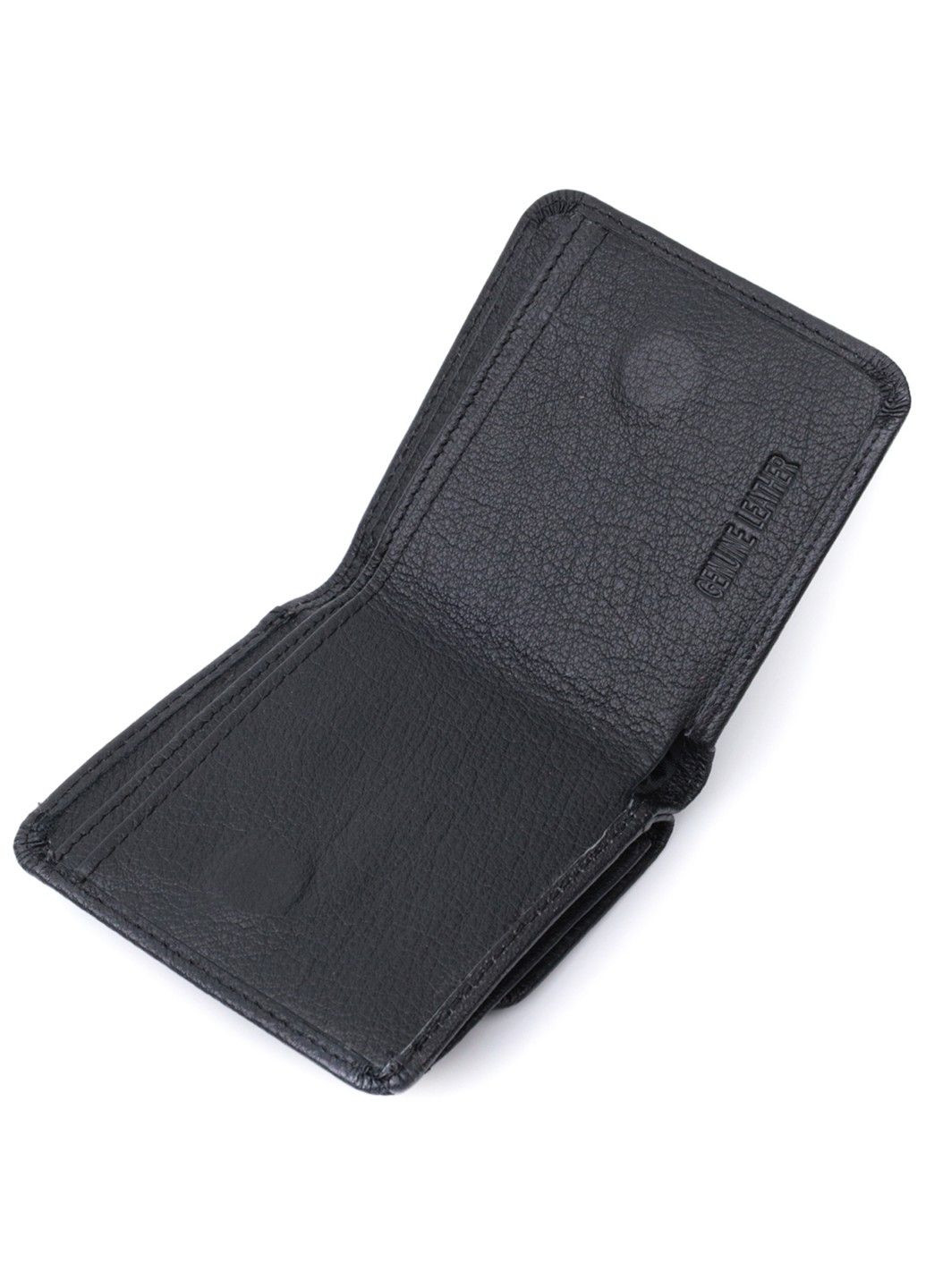 Компактний жіночий гаманець з кишенею для монет із натуральної шкіри 22690 Чорний st leather (297993003)