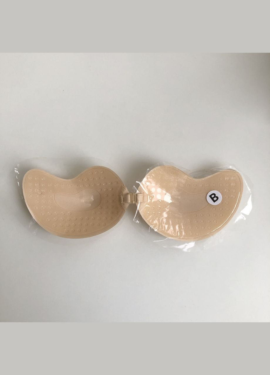 Бежевий бюстгальтер-невидимка силіконовий fly bra на застібці No Brand