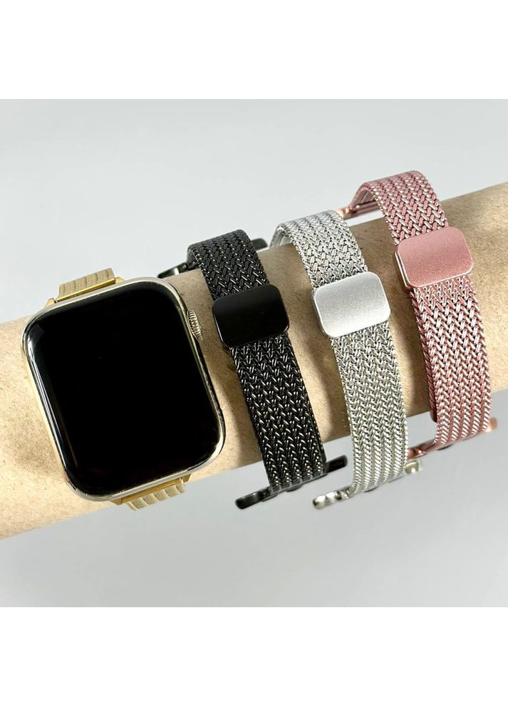 Ремінець браслет Stainless Metal для Apple Watch 44 / 45 / 46 / 49 mm Smart RSL0703 ремішок 13 мм металевий Rose Gold Рожевий No Brand (369136886)