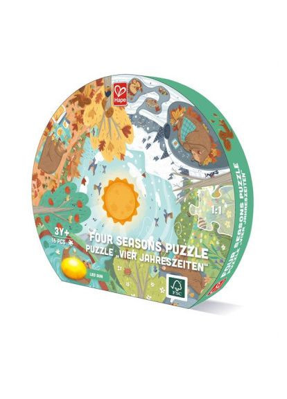Пазл (E1636) Hape круглий Чотири сезони 16 елементів (368563303)