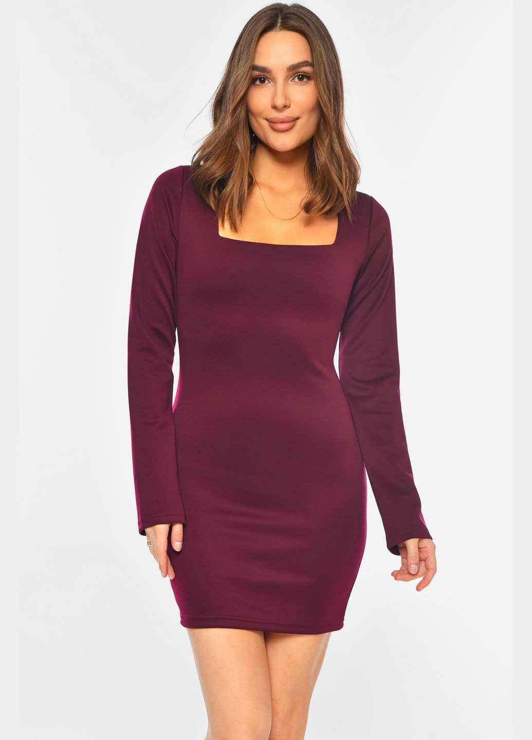 Фіолетова джинсова сукня жіноча однотонна темно-фіолетового кольору а-силует Let's Shop однотонна