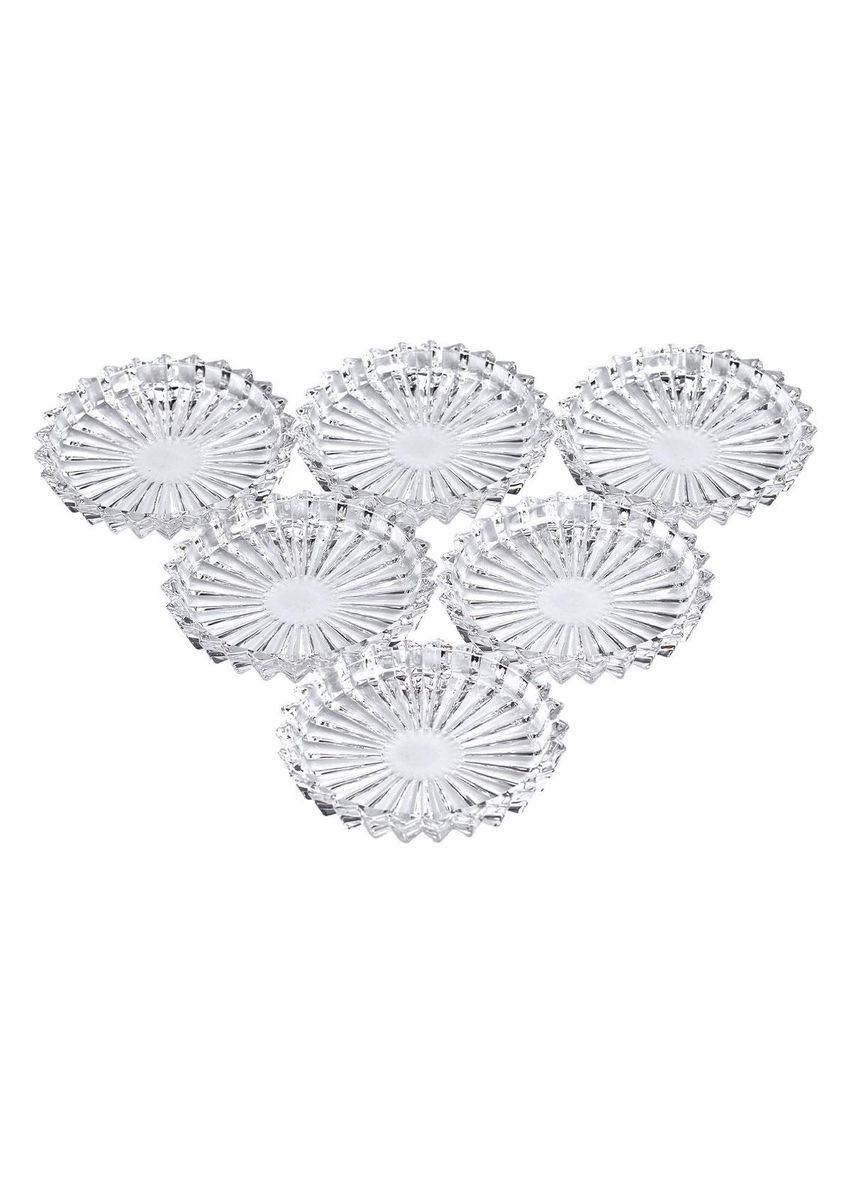 Набір із 6 тарілок для подачі по 12 см скляні прозорі круглі HP-YH-31 Yiwu (370802093)