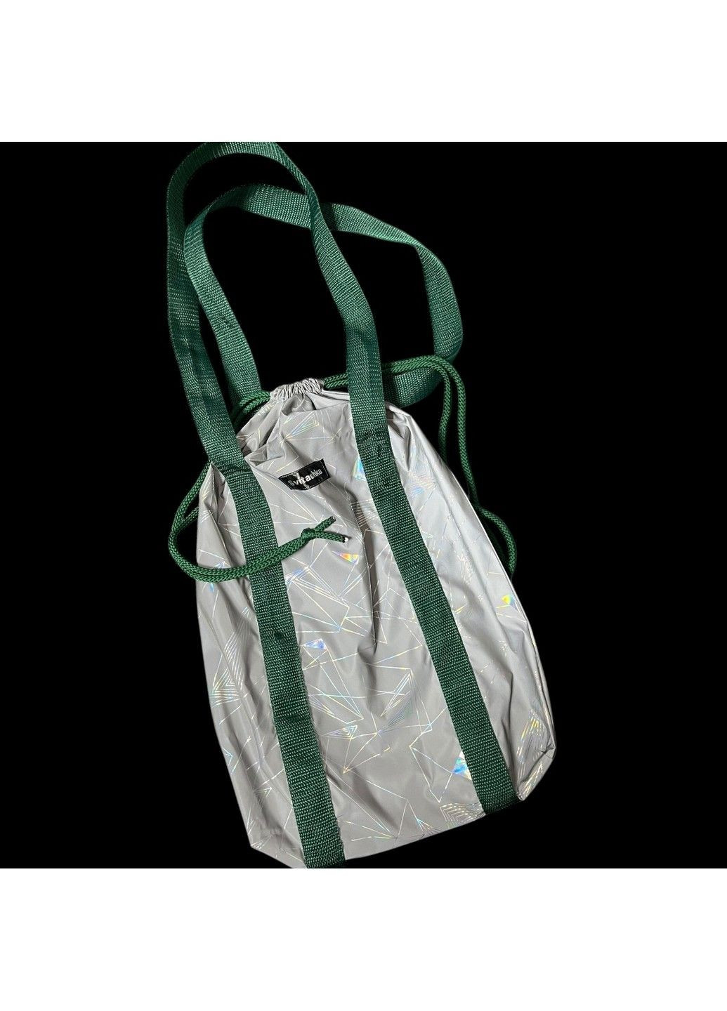Светоотражающий шопер Svitashka «Абстракция» на завязках с зелеными ручками No Brand (335051162)
