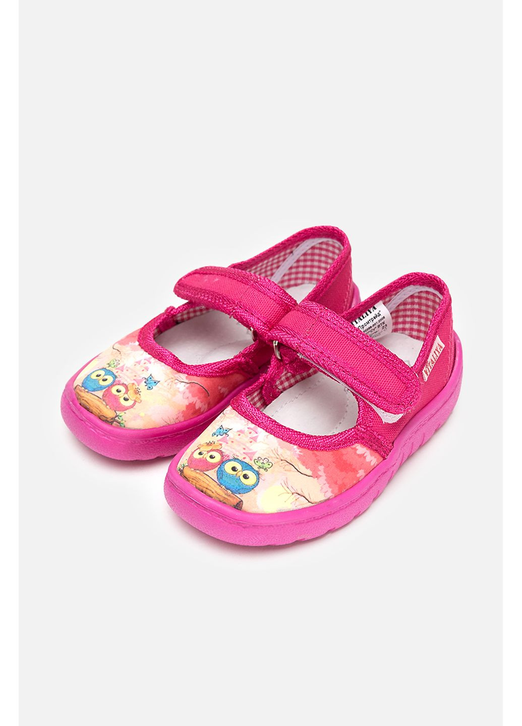 Малиновые тапочки домашние на плоской подошве для девочки цвет малиновый cb-00252173 Vitaliya