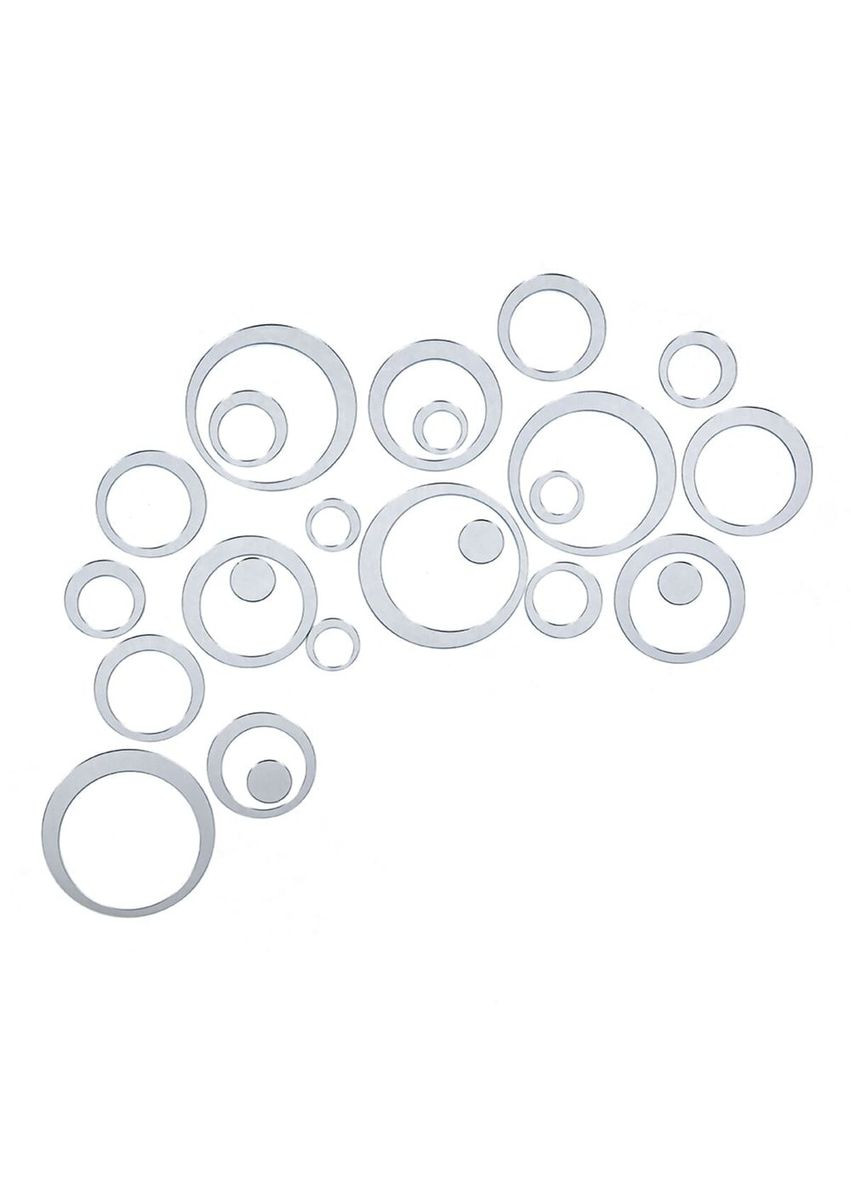 Дзеркальний декор акриловий самоклеючий срібло, 24шт (D) SW-00002523 Sticker Wall (326063882)