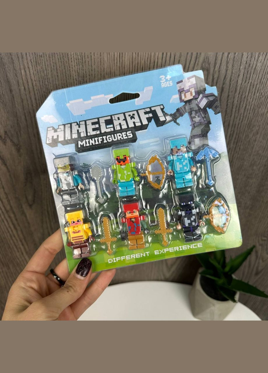 Фигурки герои набор Майнкрафт с оружием, набор фигурок в коробочке Minecraft Diy (332211908)