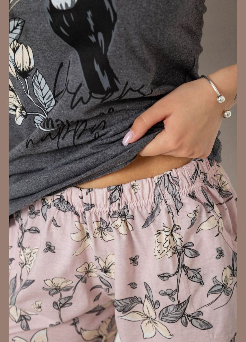 Серая пижама женская с принтом Fawn 243R9623