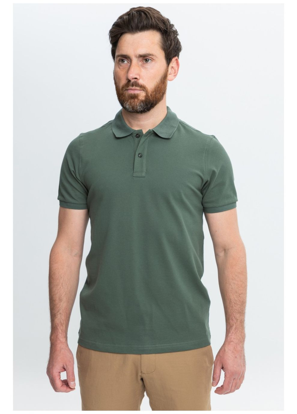 Зеленая футболка-поло для мужчин NAVI однотонная
