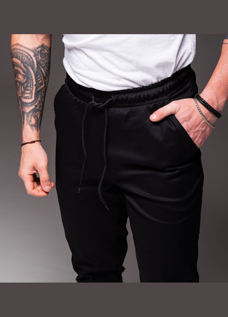 Черные спортивные, повседневный, кэжуал летние брюки Vakko