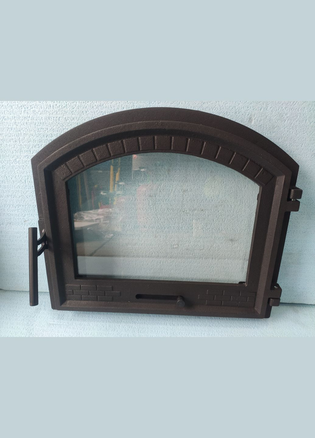 Дверки чугунные для камина с термостойким стеклом и регулятором поддува 42х49см + поддувочные 16x26см - комплект. Булат (317592344)