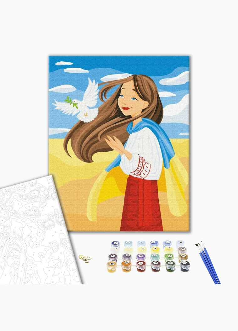 Картина за номерами українська тематика Вільна Україна ©Василик Марія 40х50 Патріотична BS53074 Brushme (308988235)