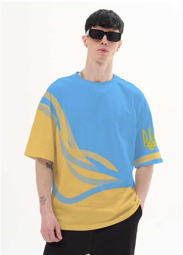 Желтая мужская футболка патриотическая Яскраво