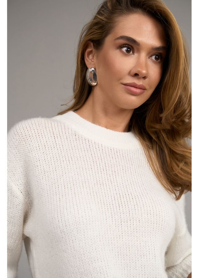 Белый свитер с кротким рукавом 2811 черный Triko Bakh