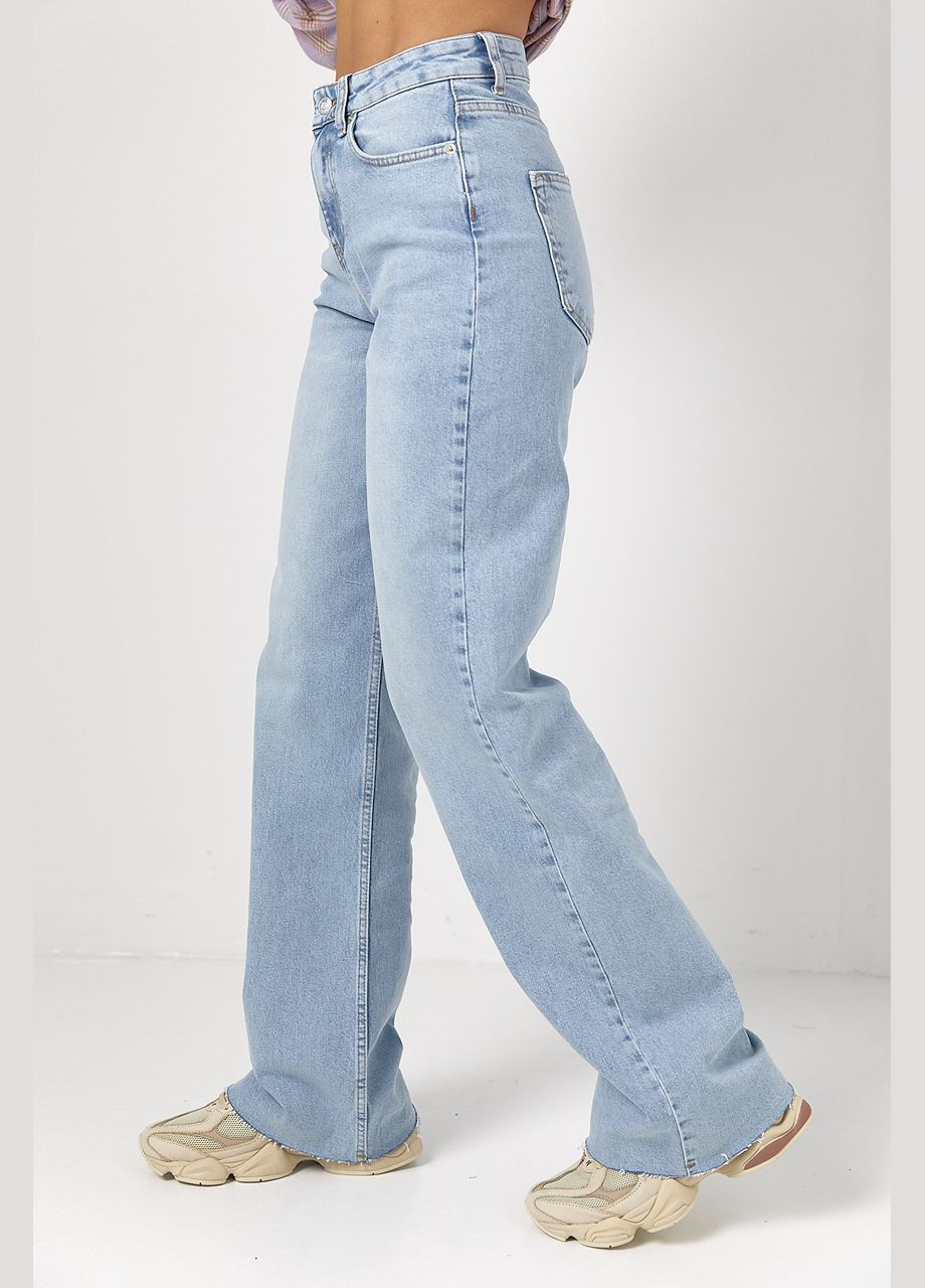 Джинси Straight прямого крою з необробленим низом Lurex - (322055513)