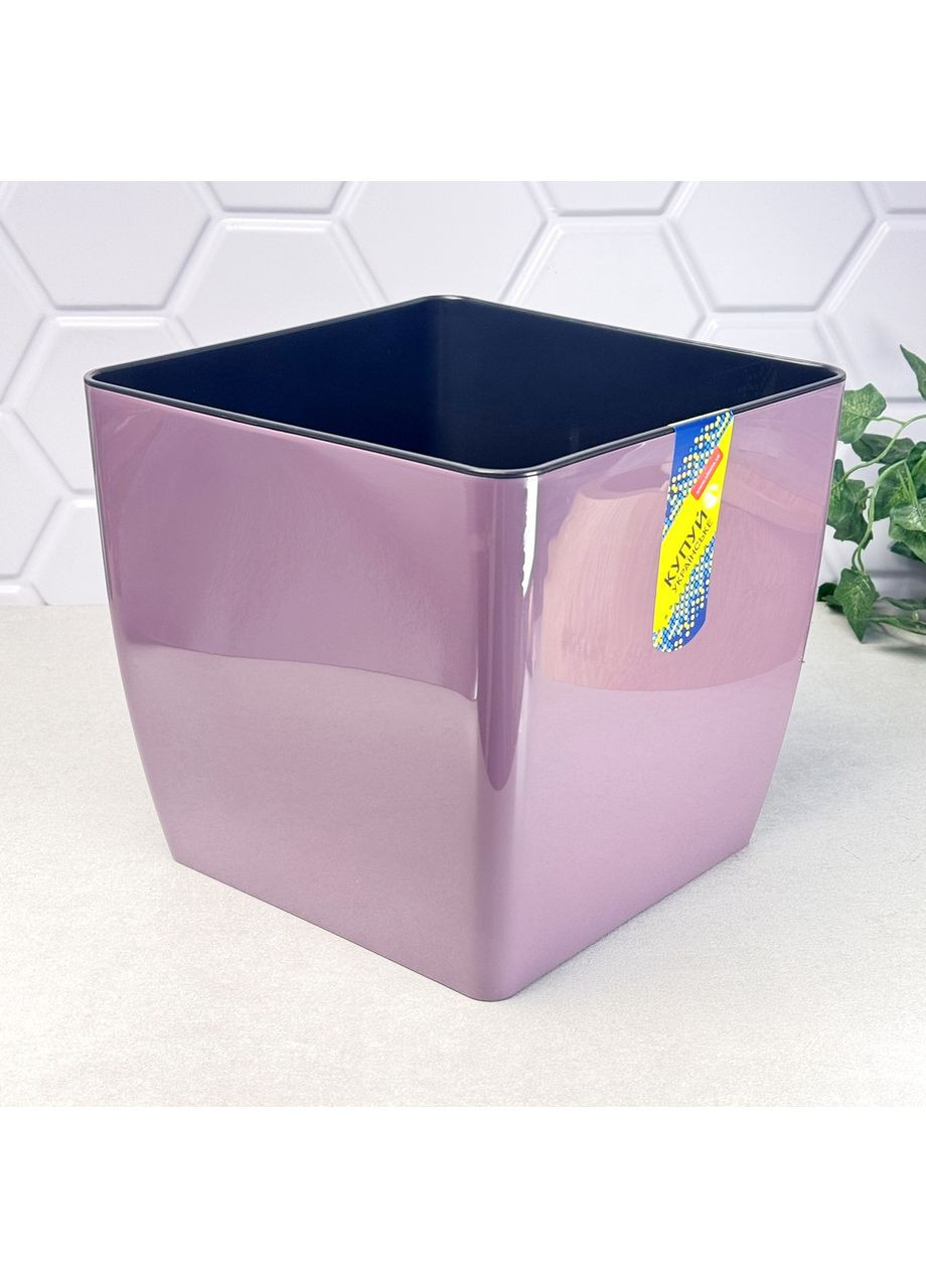 Квадратний вазон для кімнатного куща 27*27*26 14л, Квадро Фіолет Алеана (365815048)