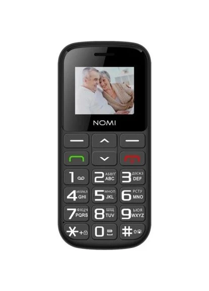 Мобильный телефон i1871, Black, Dual Sim, 1.77" (160x128, TN), MicroSD (до 32 ГБ), Bluetooth, MP3, 0.08 Мп, 1750mAh Nomi (377469730)