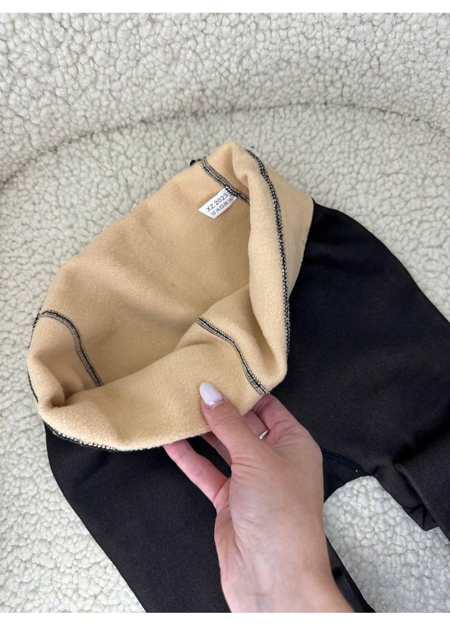 Жіночі зимові калготки на флісі супер теплі з імітацією капрон бежеві No Brand (368669514)