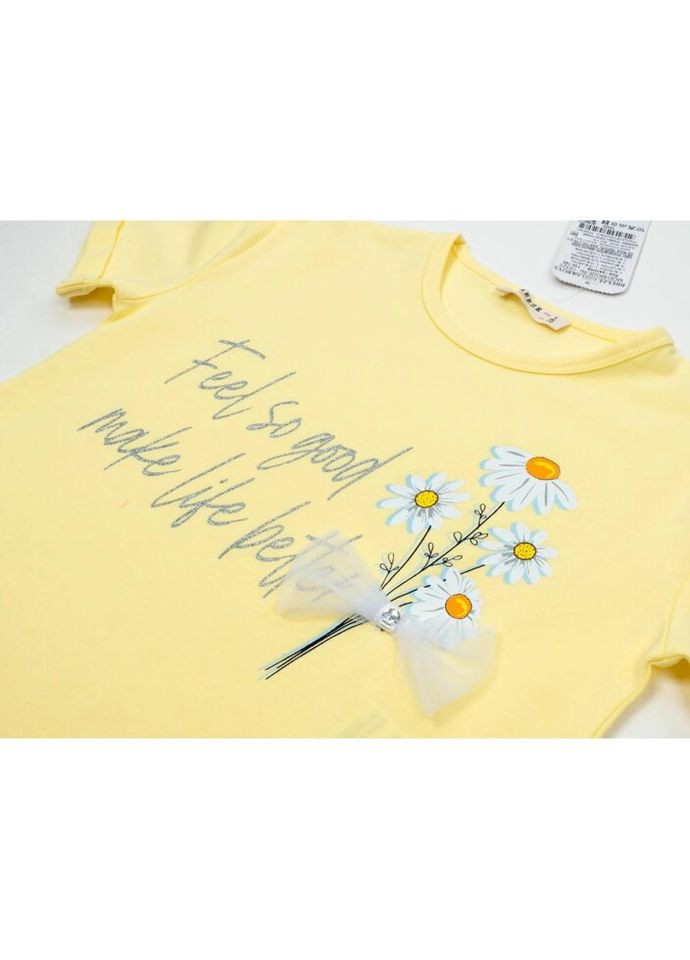 Комбинированный демисезонный набор детской одежды с ромашками (19325-140g-yellow) Breeze