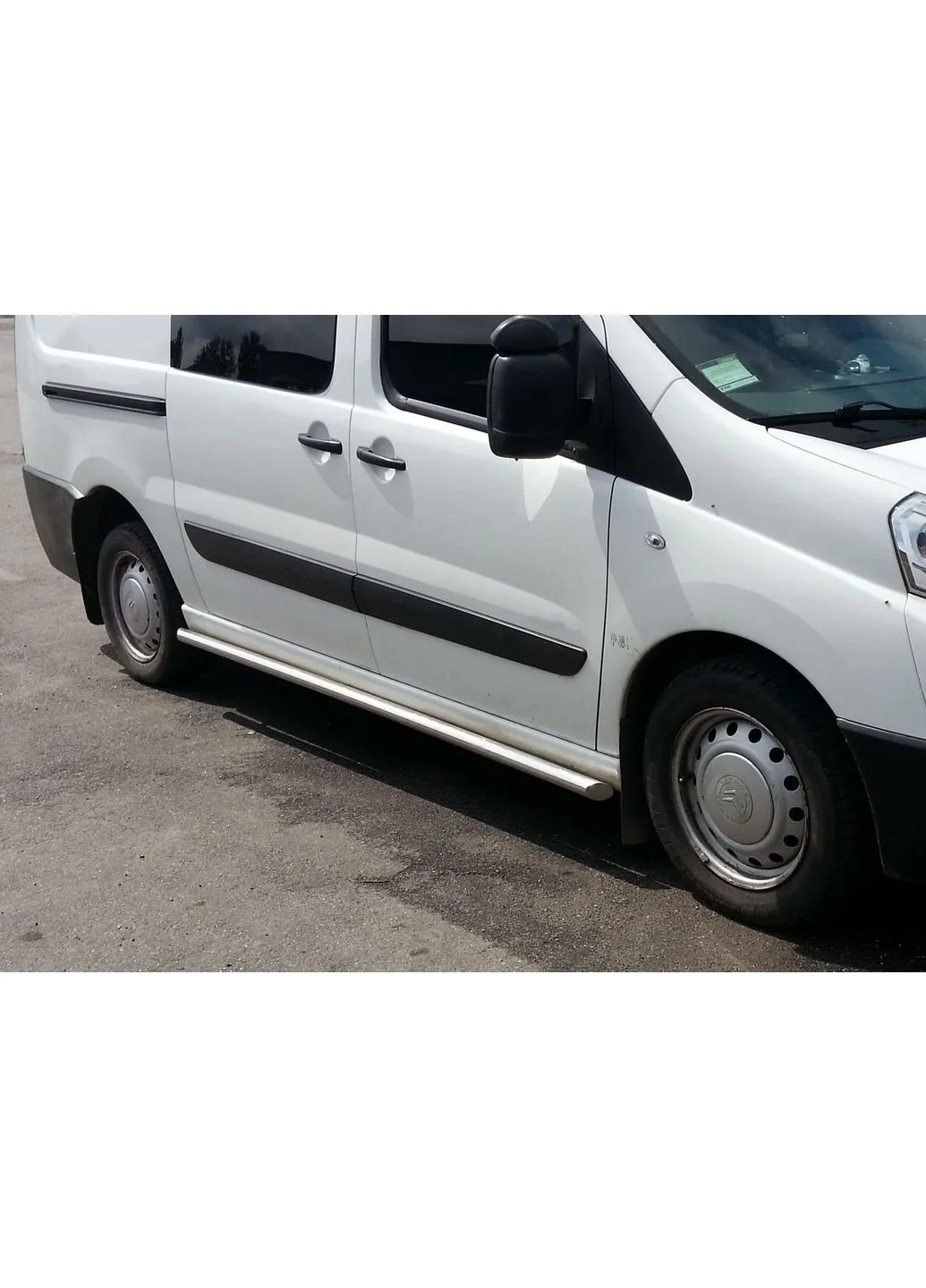 Бічні труби BB002 (2 шт., нерж.) 70 мм, довга база для Fiat 2007-2015 рр CAN Scudo (389053558)