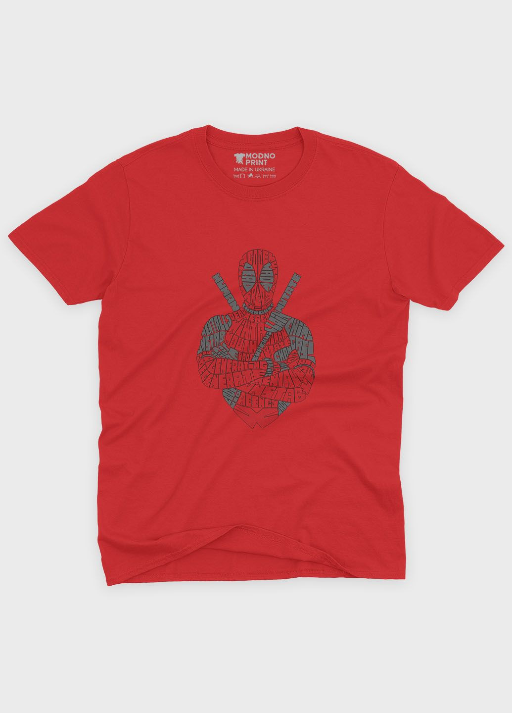 Красная демисезонная футболка для мальчика с принтом антигероя - дедпул (ts001-1-sre-006-015-001-b) Modno