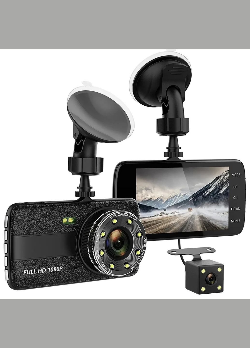 Широкоугольный автомобильный видеорегистратор c 4,0 – дюймовым экраном и задней камерой Sunway Y08A PRO (362947376)